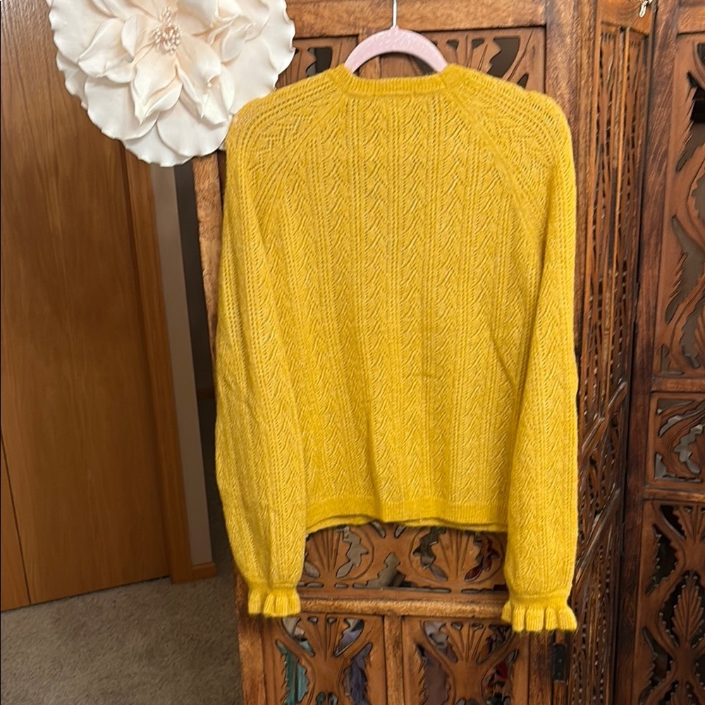 Boden Bright Mustard V-Neck Button Cardigan - Picture 6 of 6